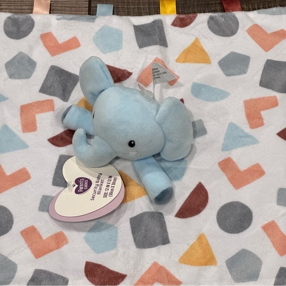 Parent's Choice Security Blanket Blue Elephant Buddy Lovey Plush NWT 12x12in New - Picture 2 of 9